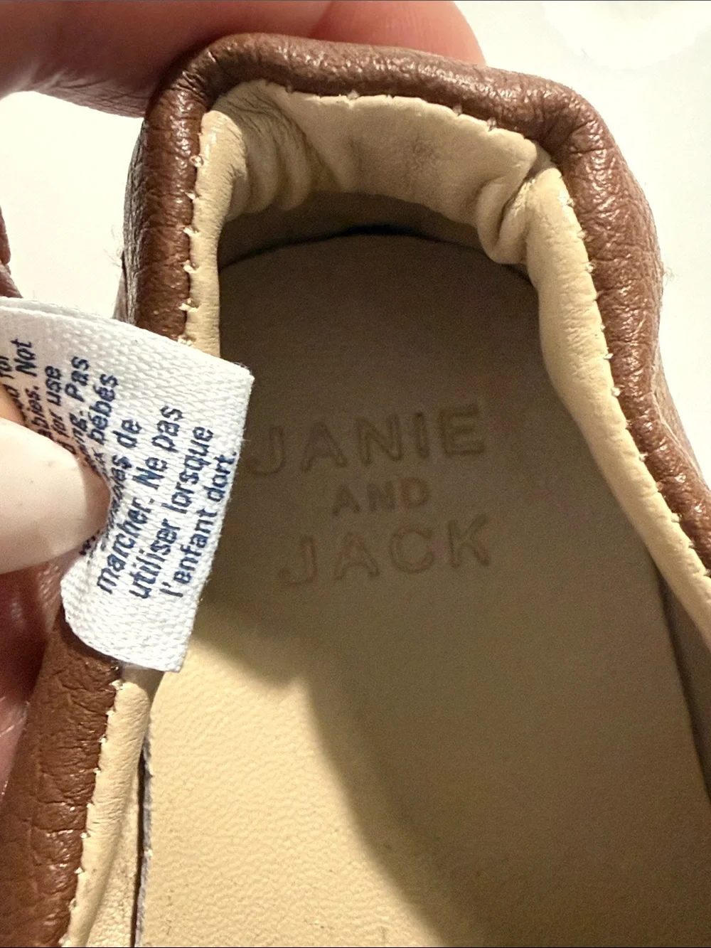 Janie and Jack leather baby Penny Loafer size 3-6 months in color brown